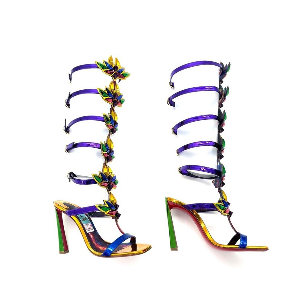 Christian Louboutin Marvel Sea Warrior 100 Knee High Gladiator Sandals 35.5 - Picture 5 of 11